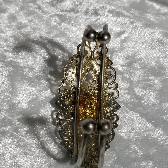 Aurora borealis look cuff filigree bracelet  1.1748 - Picture 8 of 10